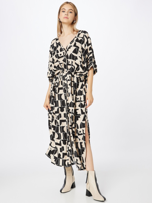 Платье миди Monki модель 9636865wer_Черно-бежевый Фото