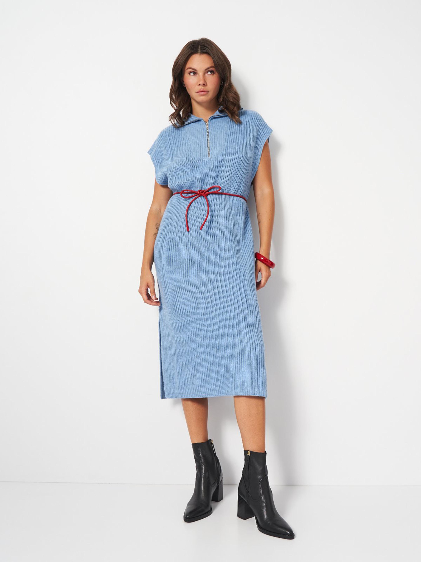 Платье миди Monki модель 3362478wer_Голубой Фото