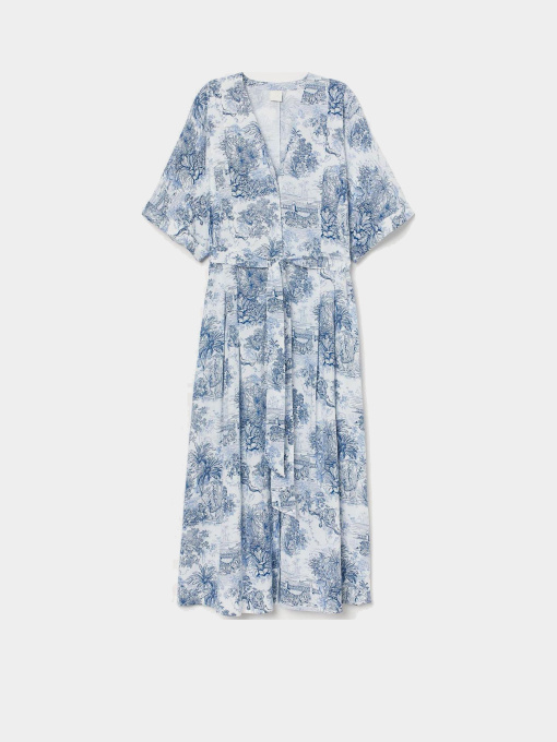 Платье миди H&M модель 7741090wer_Бело-синий Фото