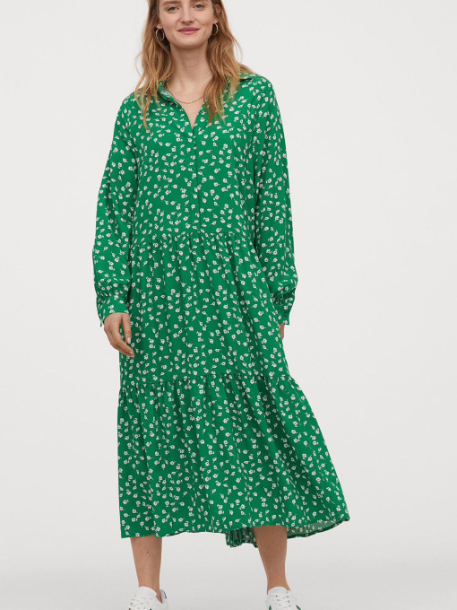 Платье миди H&M модель 8387871wer_Зеленый Фото