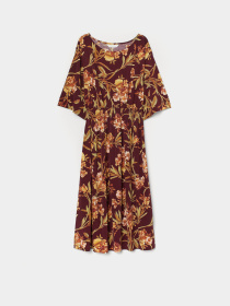 Платье миди H&M модель 7935891wer_Бордовый Фото