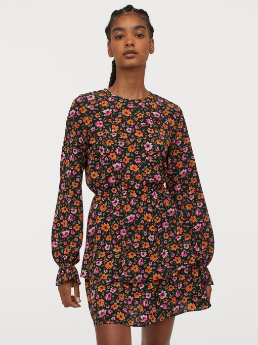 Платье мини H&M модель 9279572wer_Комбинированный Фото