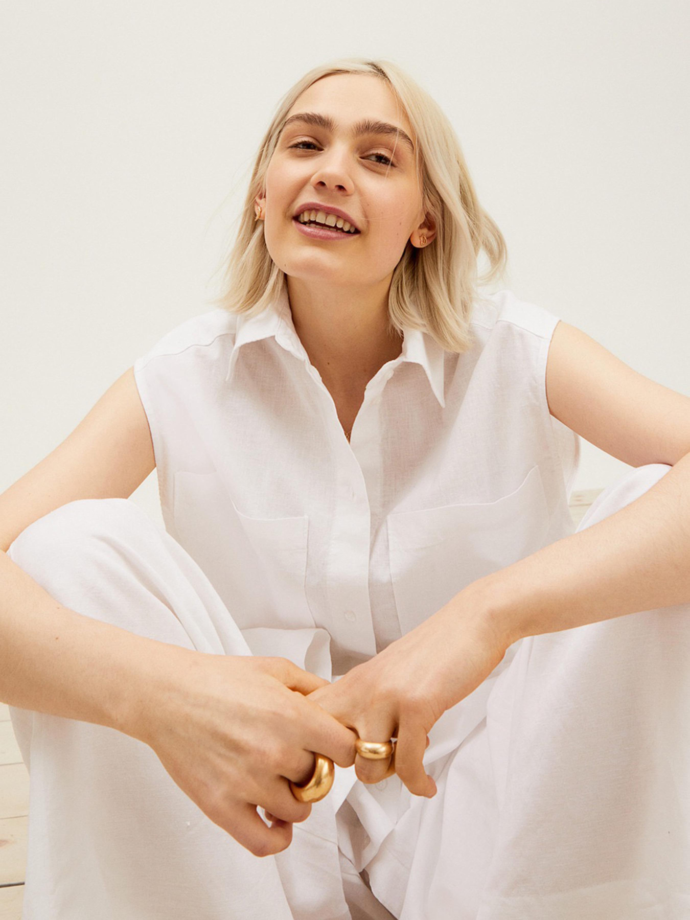 Платье миди H&M модель 9978503wer_Белый Платье миди H&M модель 9978503wer_Белый Фото