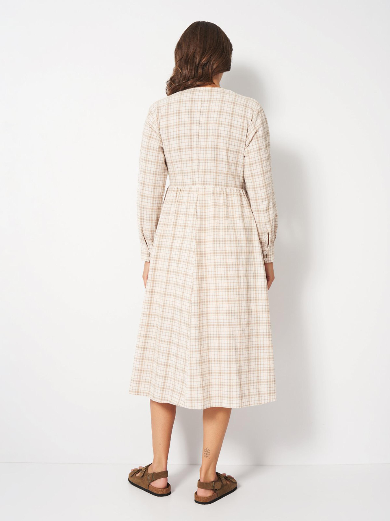 Платье миди H&M модель 10677965wer_Бежево-белый Фото