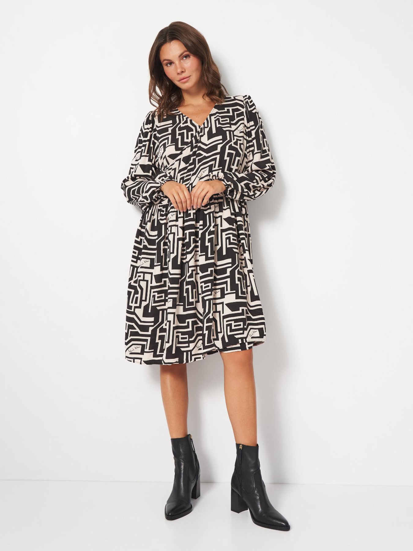 Сукня міді H&M модель 4141208wer_Черно-белый Фото