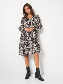 Сукня міді H&M модель 4141208wer_Черно-белый Фото