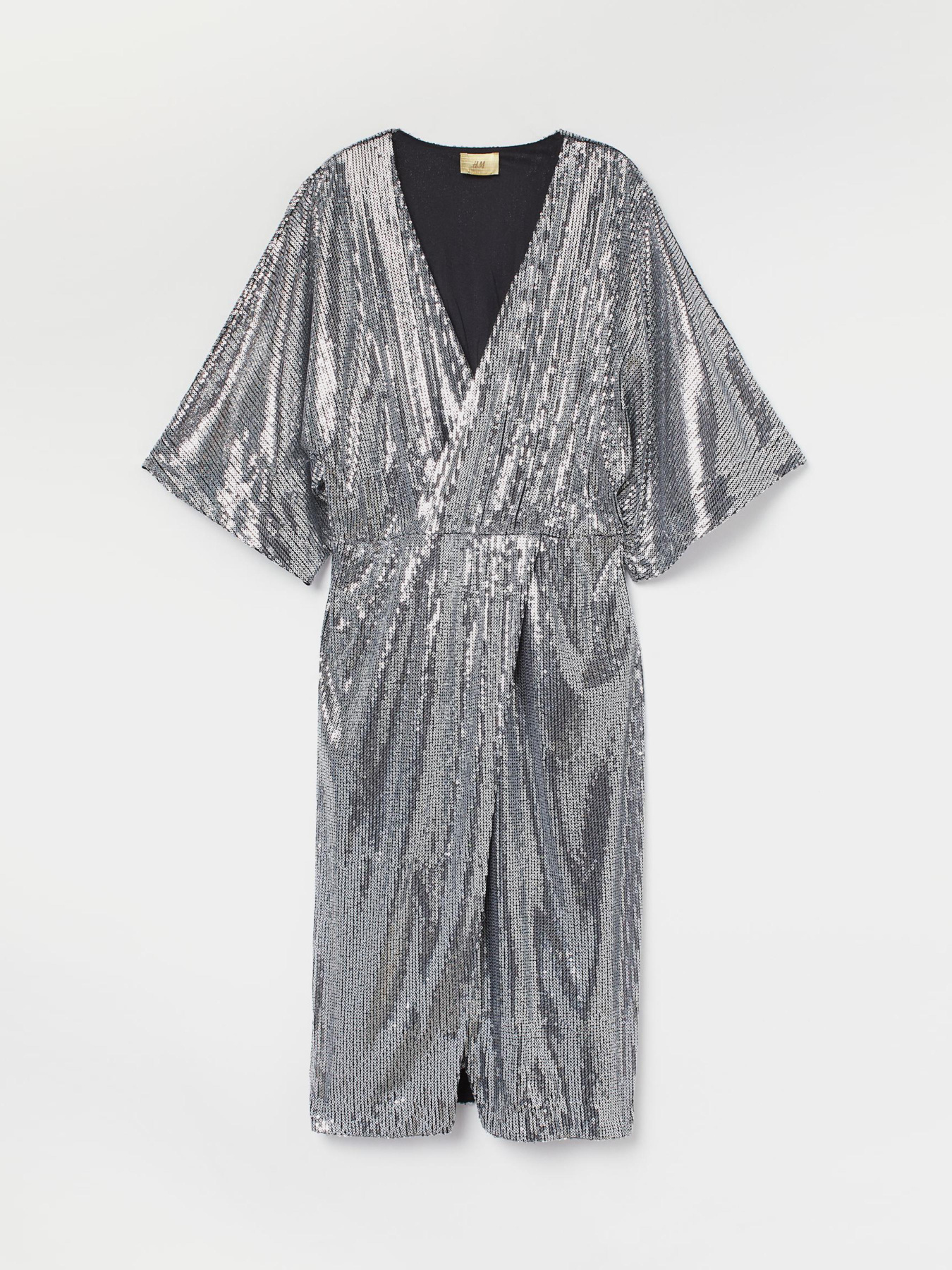 Платье миди H&M модель 6823348wer_Серебристый Фото