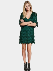 Платье мини H&M модель 3468702wer_Темно-зеленый Платье мини H&M модель 3468702wer_Темно-зеленый Фото