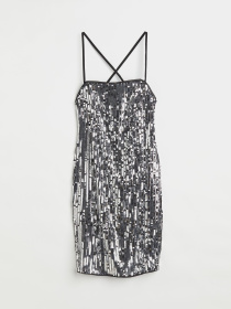 Платье мини H&M модель 1092323wer_Серебристый Фото