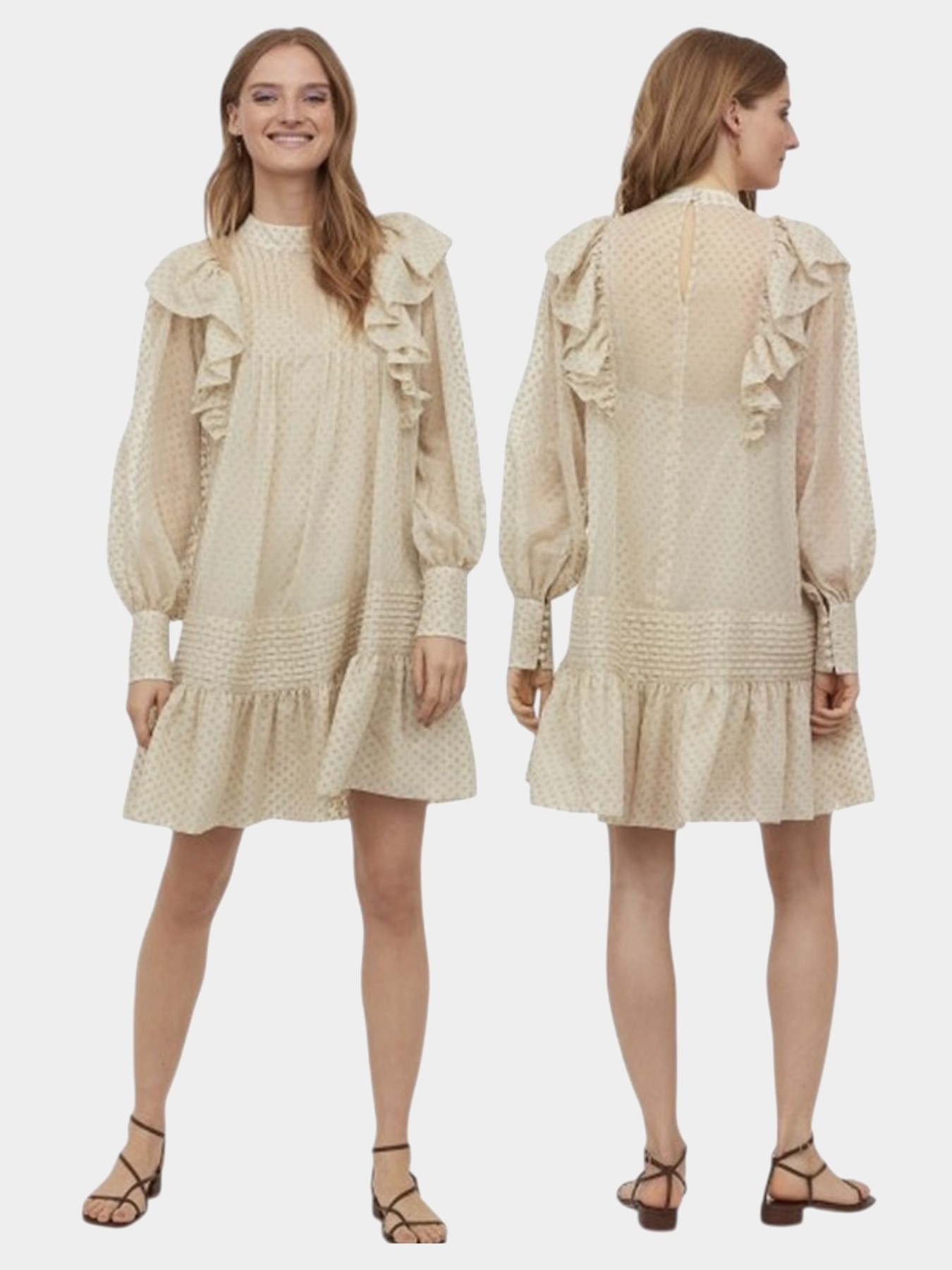 Сукня міні H&M модель 8856171wer_Светло-бежевый Фото