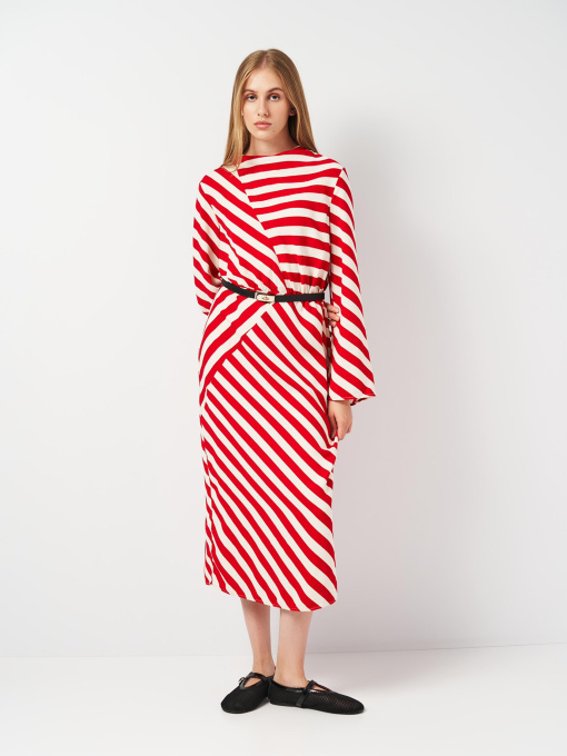 Сукня максі H&M модель 5551101ral_Красно-белый Фото