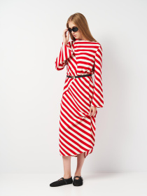 Платье макси H&M модель 5551101ral_Красно-белый Фото