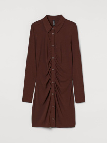 Платье мини H&M модель 9945464wer_Коричневый Платье мини H&M модель 9945464wer_Коричневый Фото