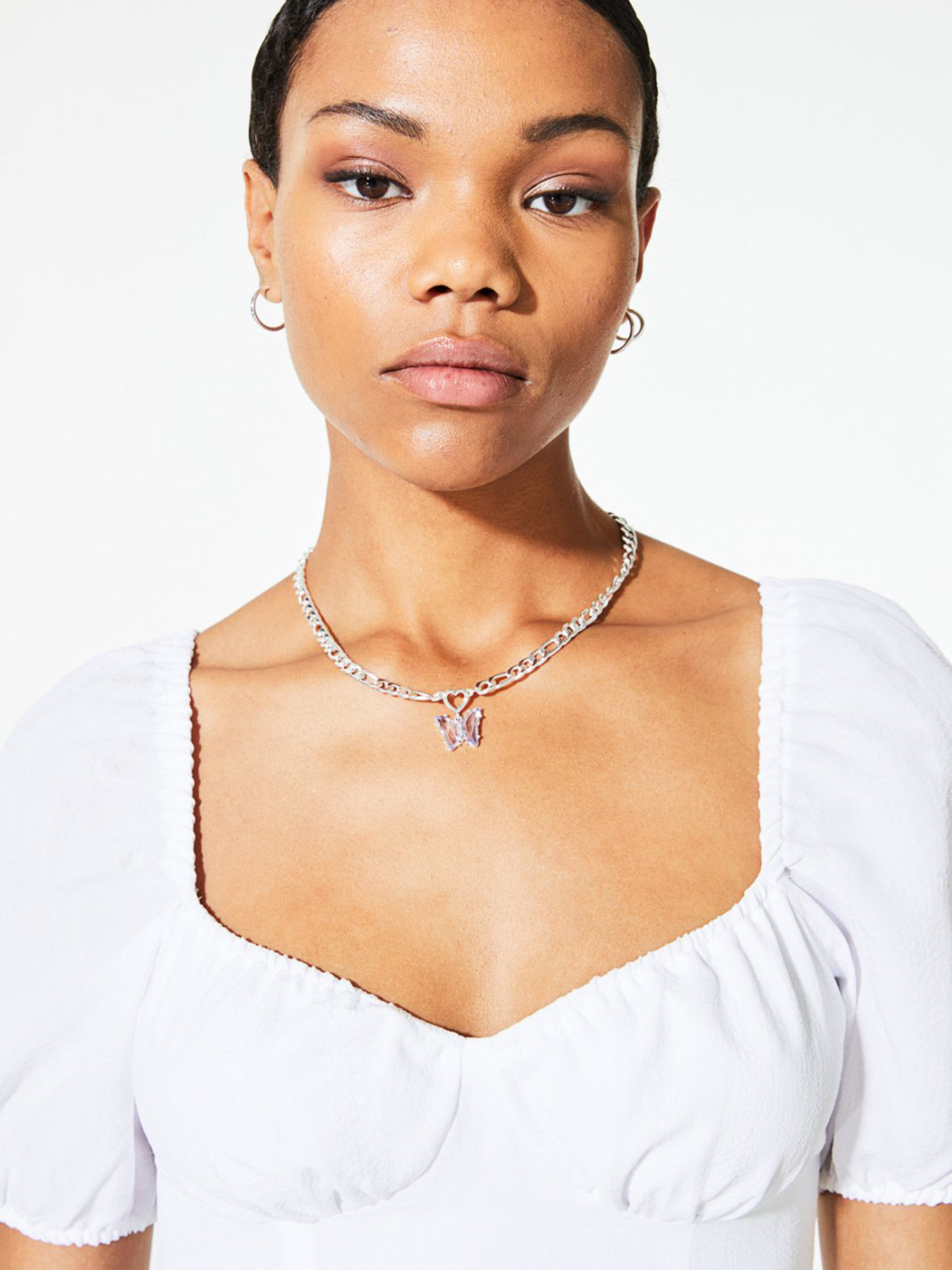 Платье мини H&M модель 10952526wer_Белый Фото