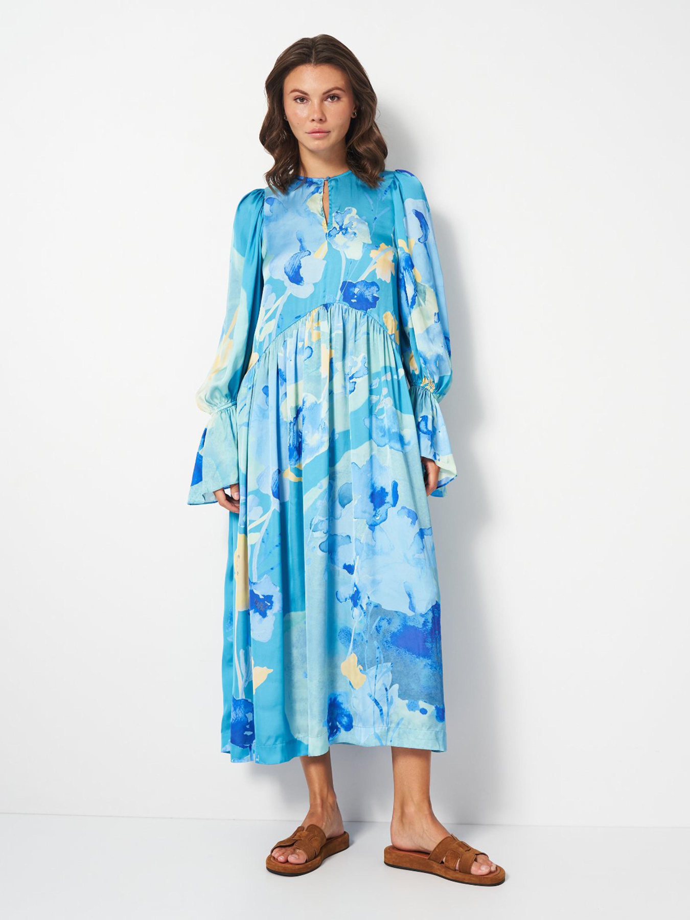 Платье миди H&M модель 1125669wer_Бирюзовый Фото