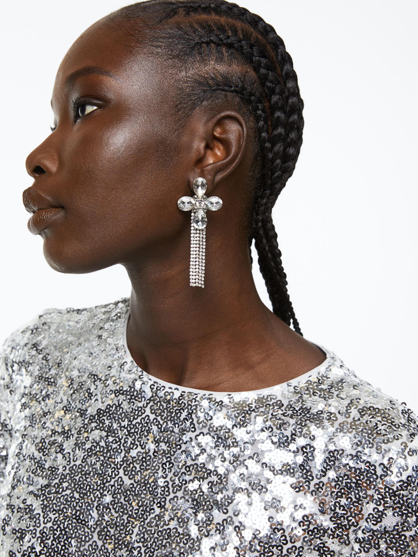 Платье мини H&M модель 1120613wer_Серебристый Фото