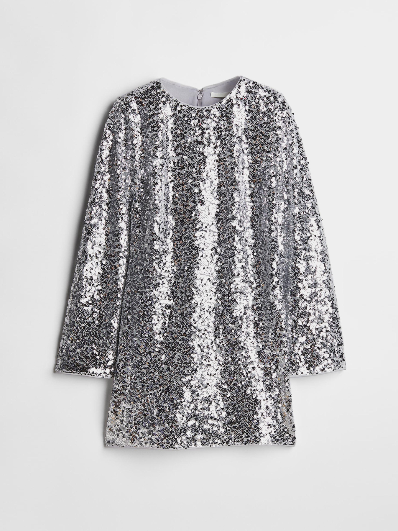 Платье мини H&M модель 1120613wer_Серебристый Фото