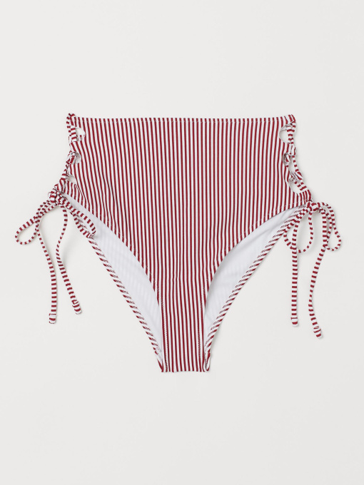 Нижняя часть купальника H&M модель 8231651sm_бордово-белая полоска Фото
