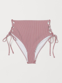 Низ купальника H&M модель 8231651sm_бордово-белая полоска Фото