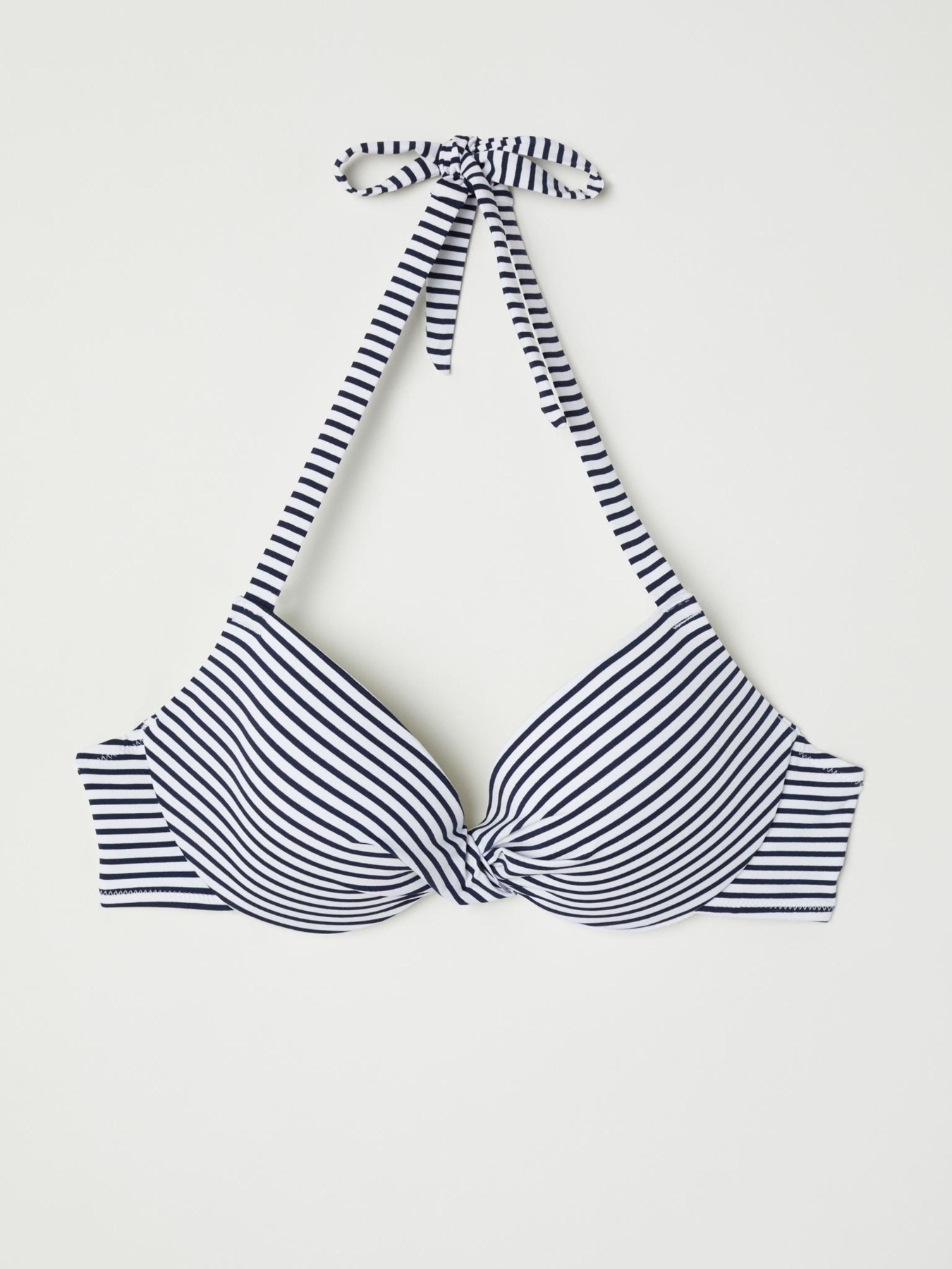 Верх купальника H&M модель 5596497dlog_белый темно-синяя полоска Фото