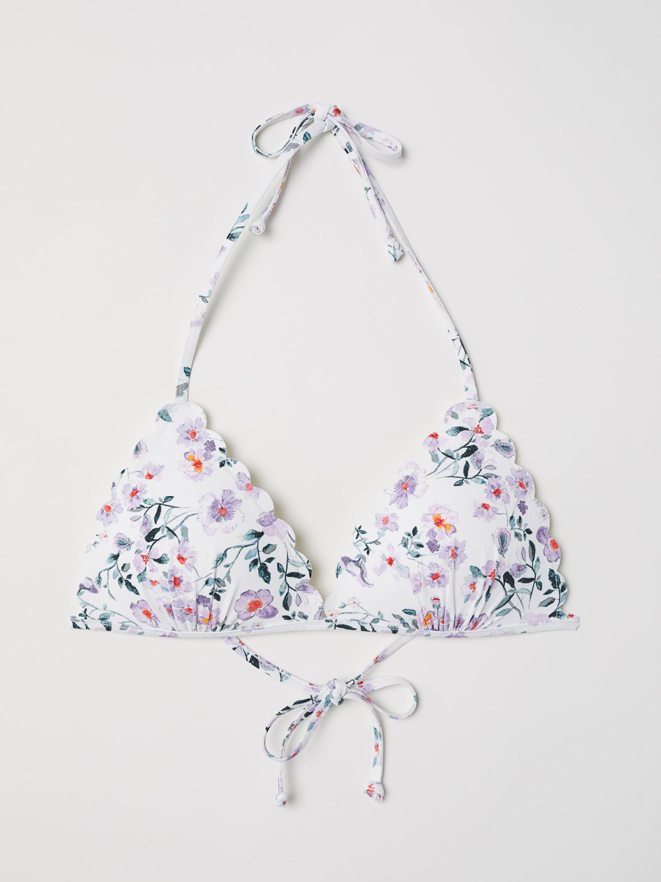 Верхняя часть купальника H&M модель 6120040dlog_белый в цветы Фото