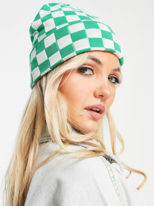Шапка Monki модель 3264089wer_Бело-зеленый Фото