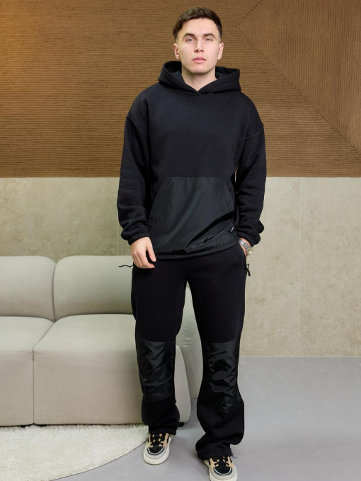 Костюм чоловічий з начосом чорний модель M212.4-1065 Фото