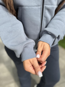 Жіночий костюм на флісі графіт + сірий модель M205.4-1011 Фото