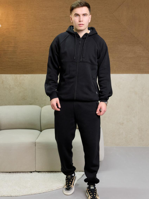 Костюм чоловічий на флісі чорний модель M209.4-1061 Фото
