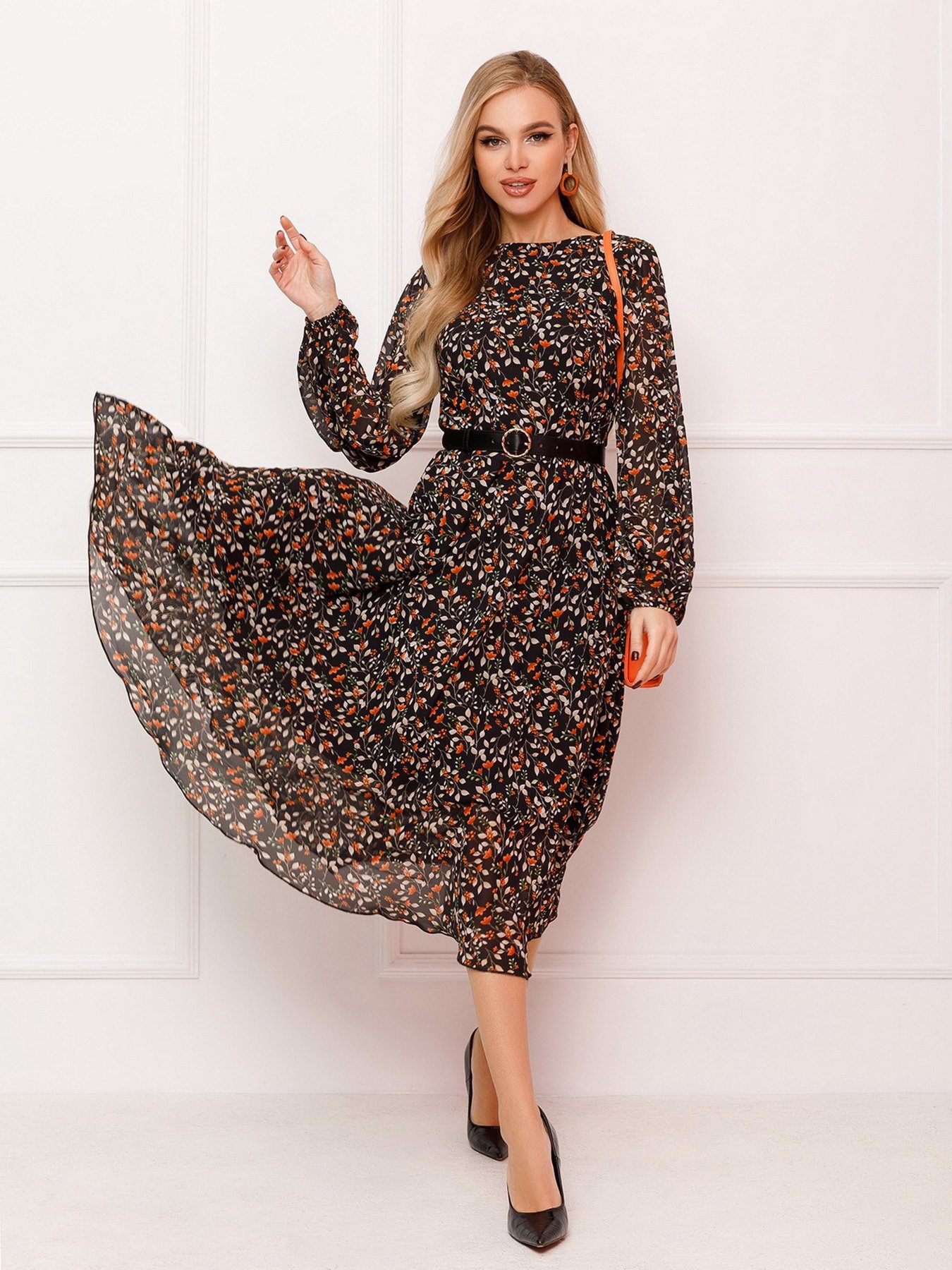 Сукня міді ISSA Plus модель 13079_multicolor Сукня міді ISSA Plus модель 13079_multicolor Фото