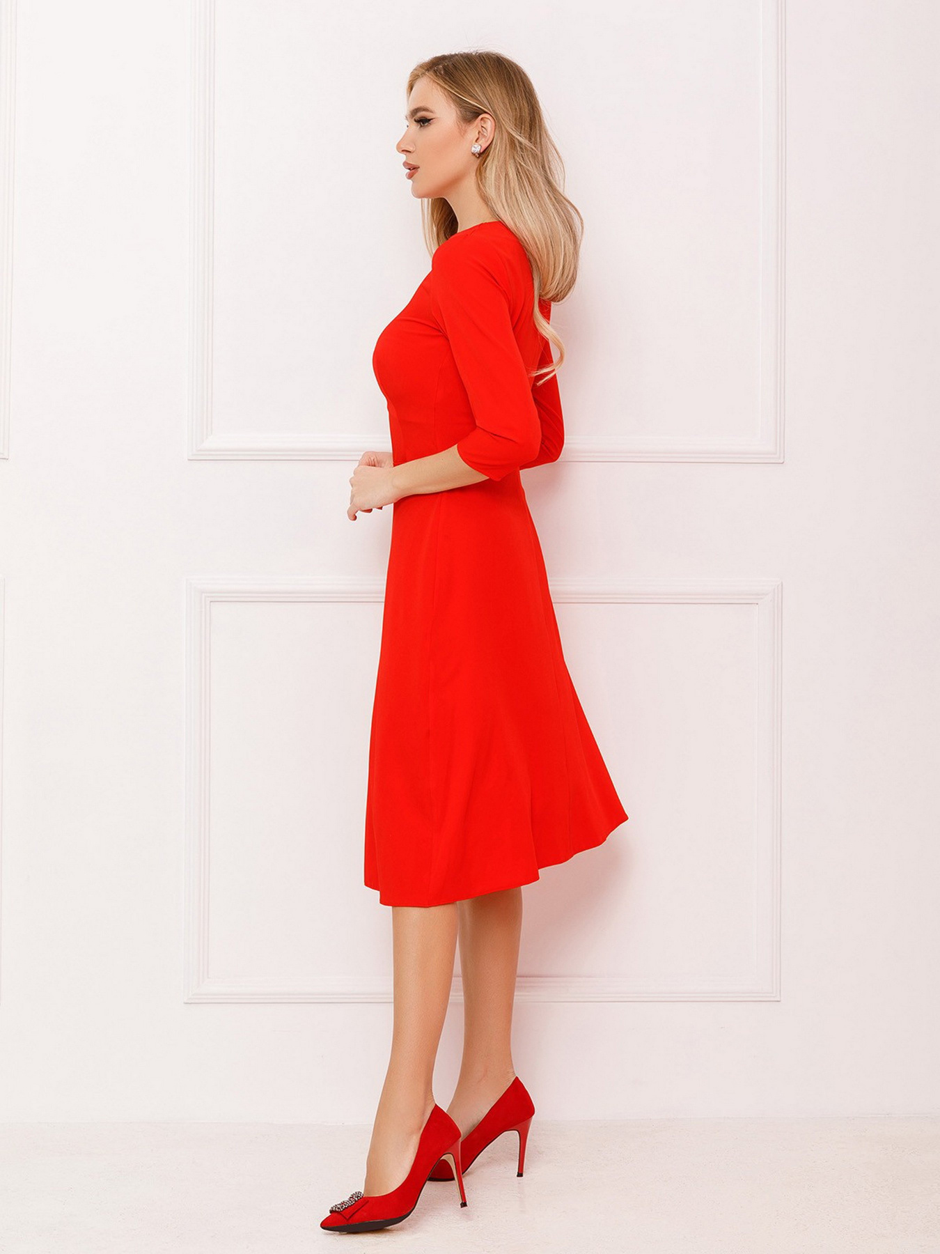 Сукня міді ISSA Plus модель 12859_red Фото