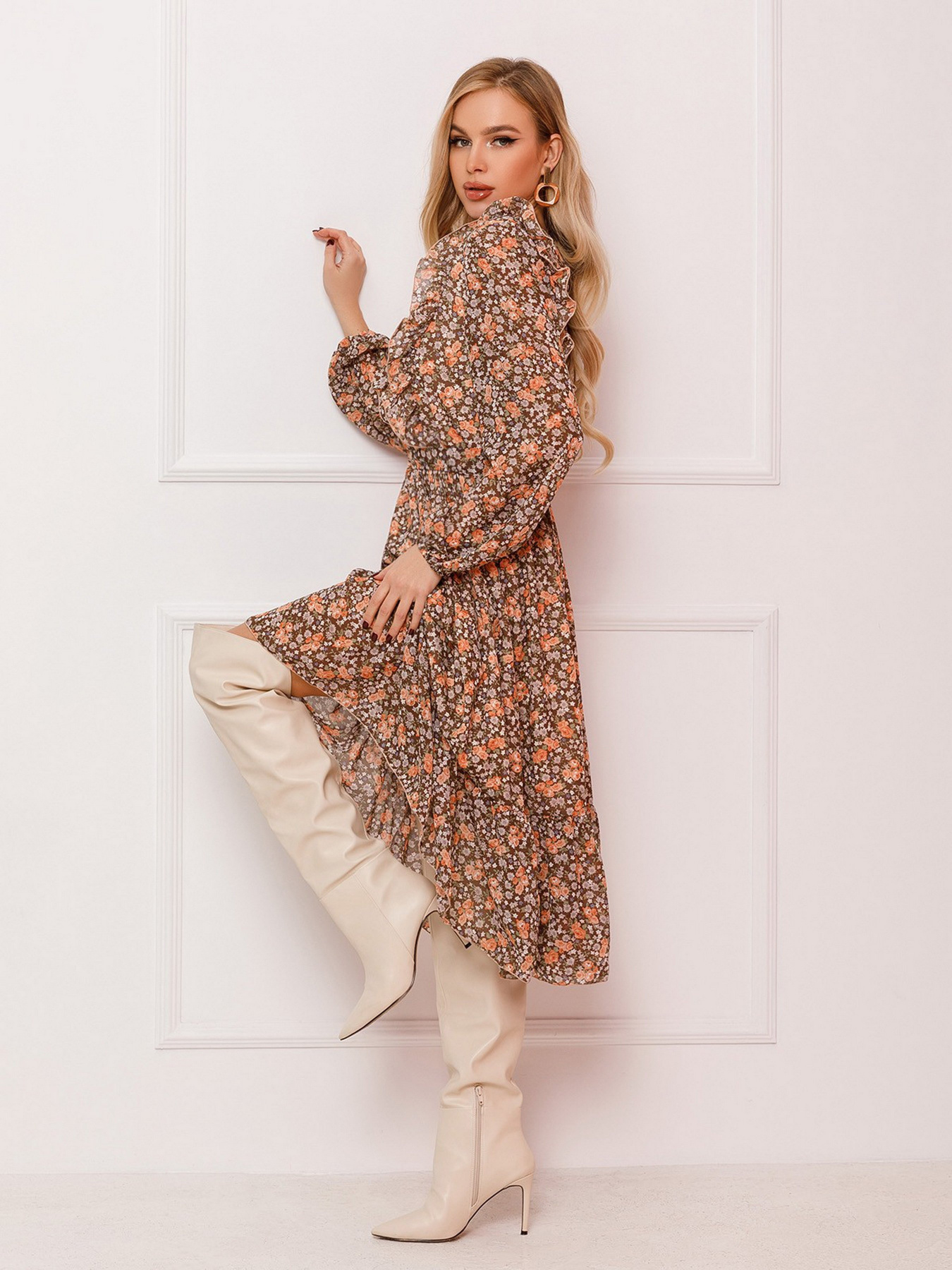 Платье миди ISSA Plus модель 13092_multicolor Фото