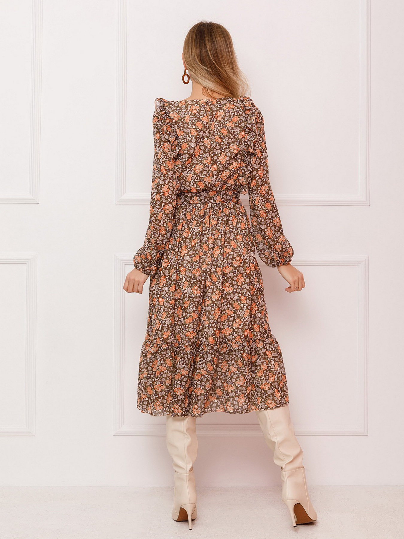 Сукня міді ISSA Plus модель 13092_multicolor Фото