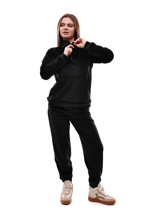 Костюм спортивный женский Чёрный NEW KROP модель 706009 Фото