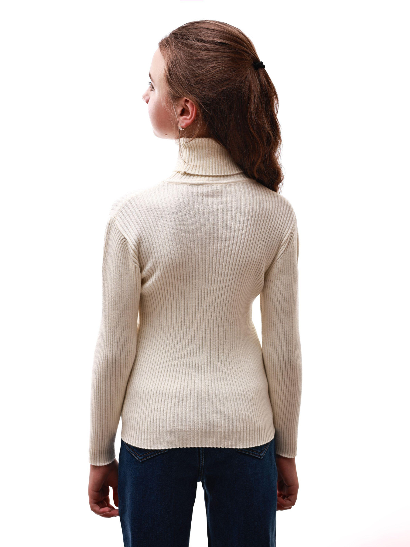 Гольф вязаный для девочки подростка Молочный LUMO модель 688092 Фото