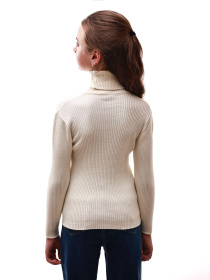 Гольф вязаный для девочки подростка Молочный LUMO модель 688092 Фото