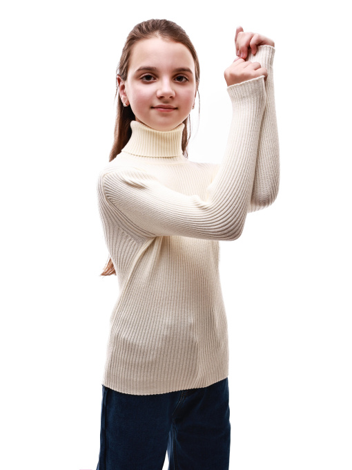 Гольф вязаный для девочки подростка Молочный LUMO модель 688092 Фото