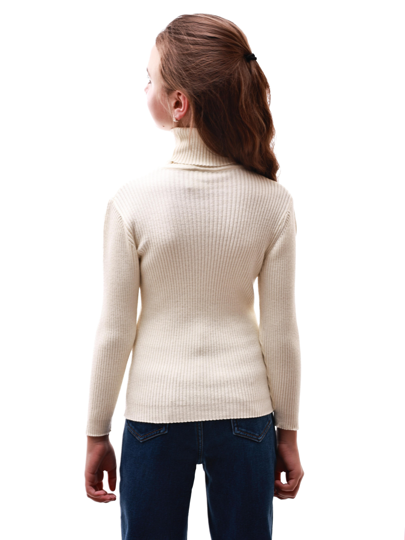 Гольф вязаный для девочки подростка Молочный LUMO модель 688094 Фото