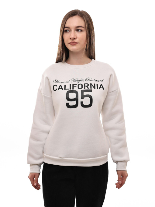 Свитшот женский Молочный LIKE модель 697335 Фото