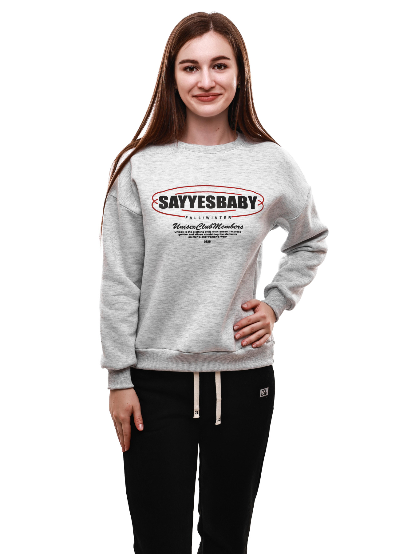 Свитшот женский Светло-серый LUMO модель 700697 Фото