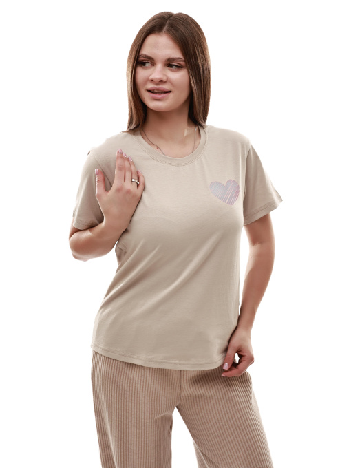 Футболка женская Бежевый LOOK SWEET модель 707115 Фото