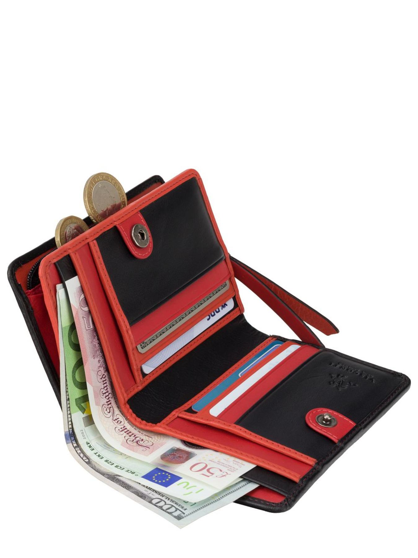 Кошелек Visconti модель BR75 BLK/CHERRY Фото