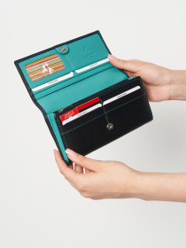 Гаманець модель CD21 BLK/AQUA Фото