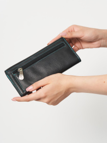 Гаманець модель CD21 BLK/AQUA Фото