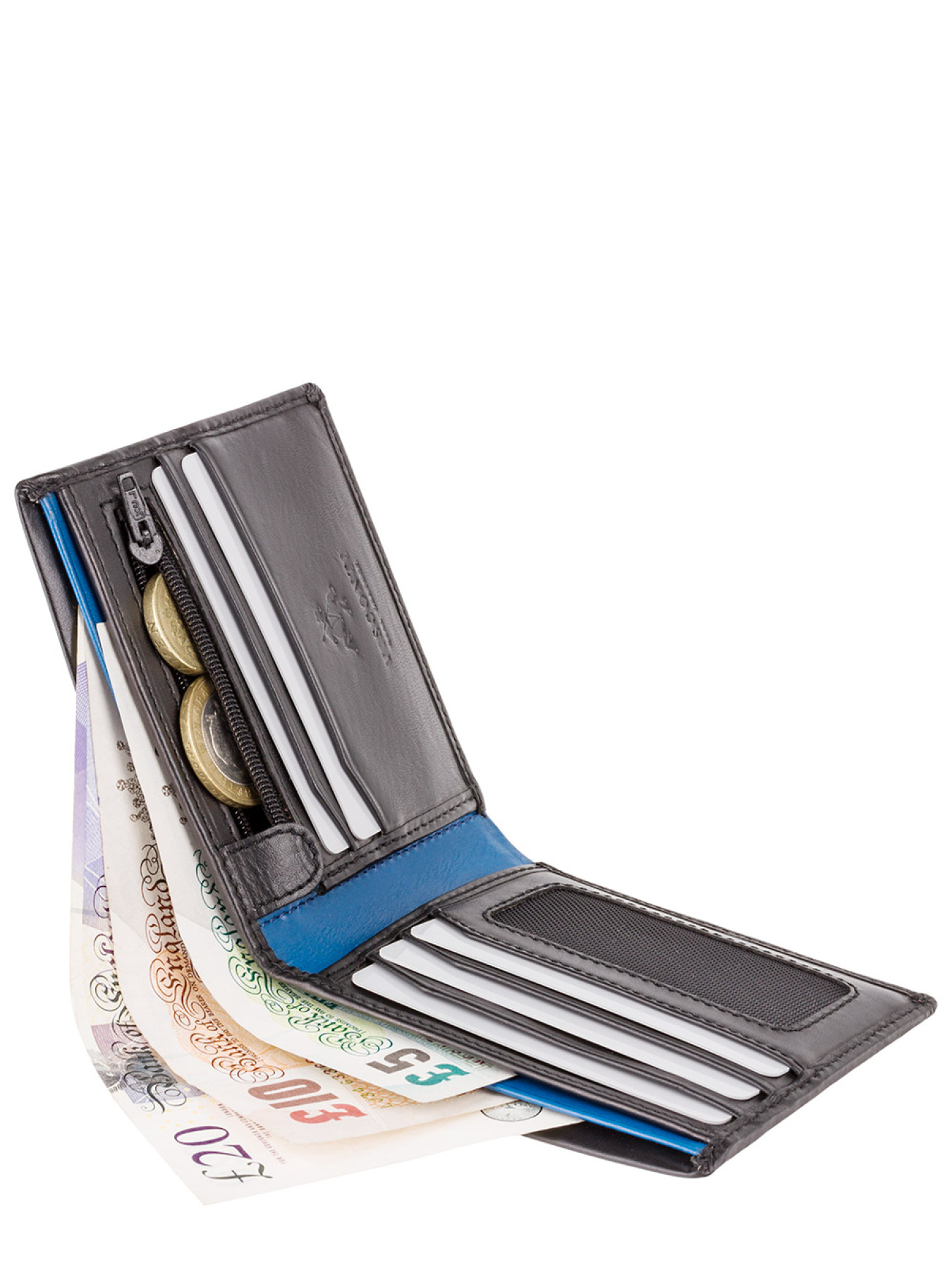 Портмоне Visconti модель PM101 BLK/BLUE Фото