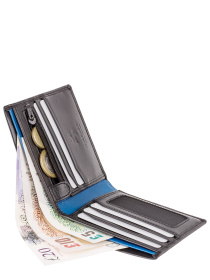 Портмоне Visconti модель PM101 BLK/BLUE Фото