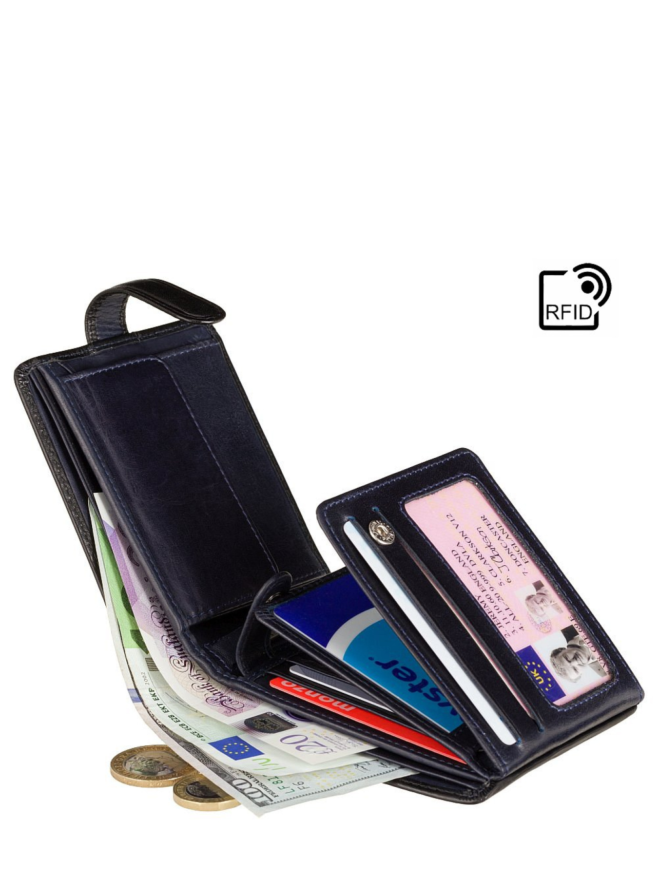 Портмоне модель TR35 BLK/BLUE Фото