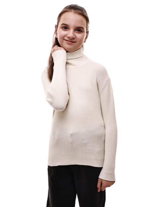 Гольф вязаный для девочки подростка Молочный LUMO модель 689040 Фото