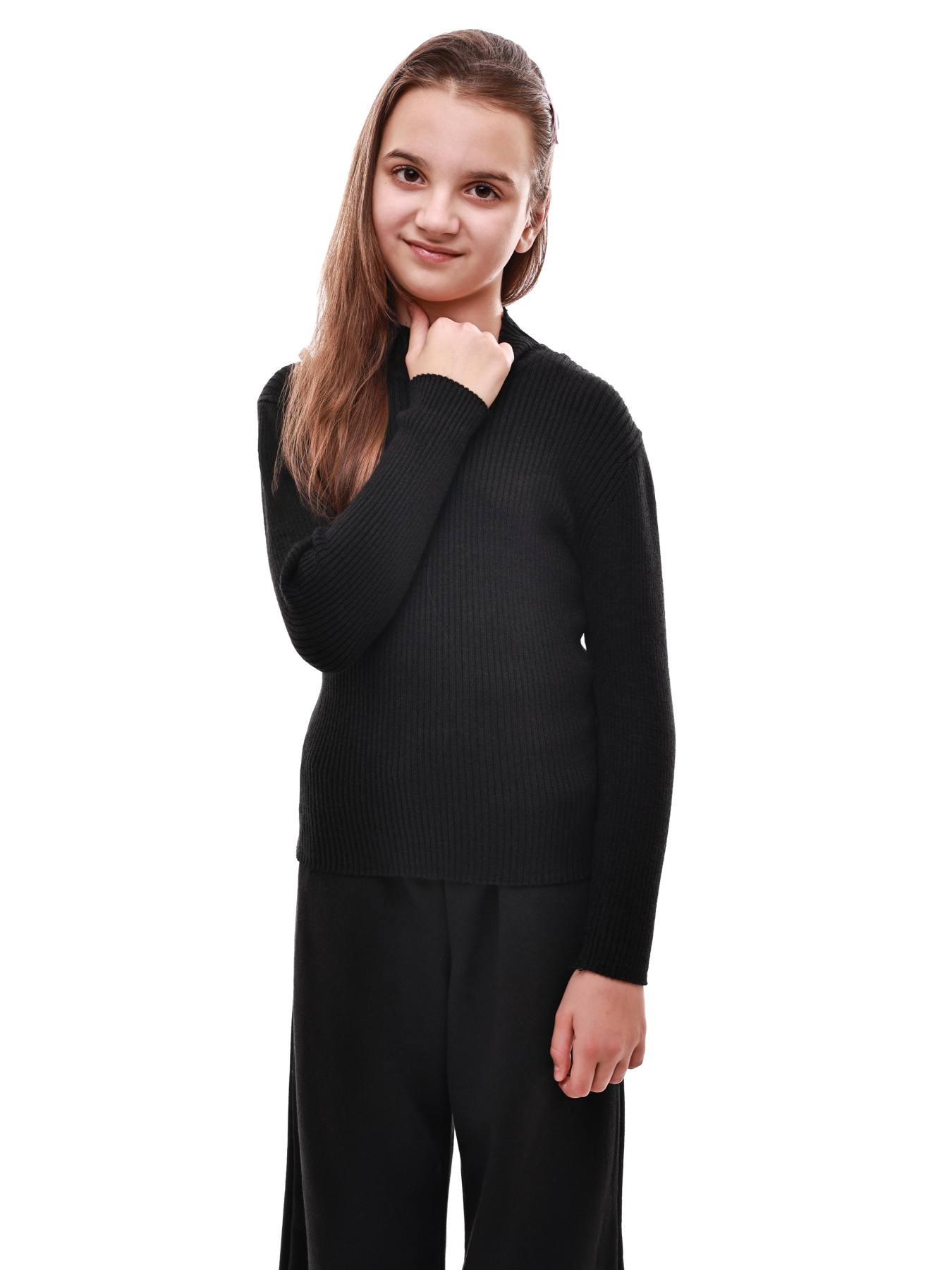 Гольф вязаный для девочки подростка Чёрный LUMO модель 689086 Фото