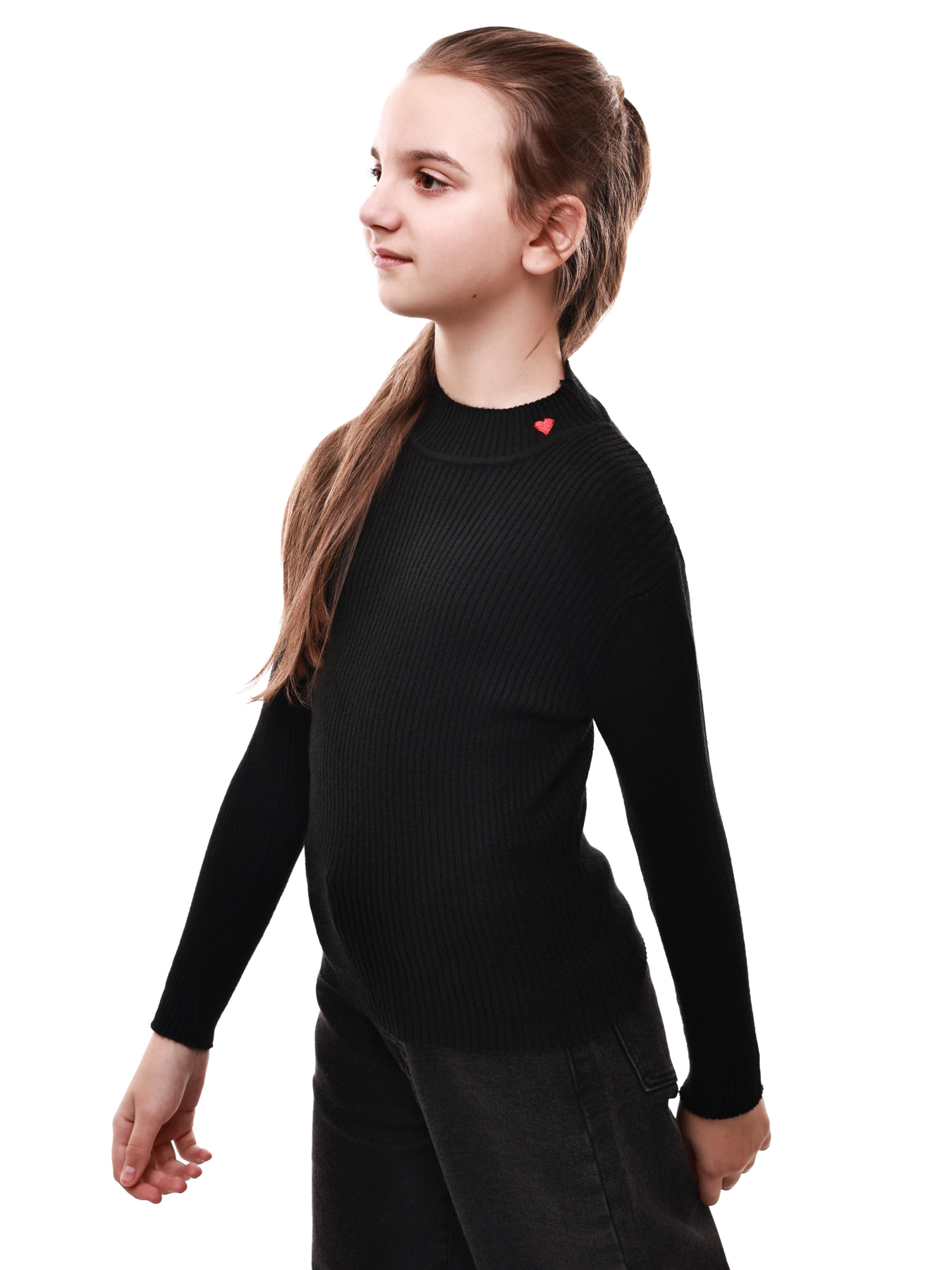 Гольф вязаный для девочки подростка Чёрный LUMO модель 689090 Фото